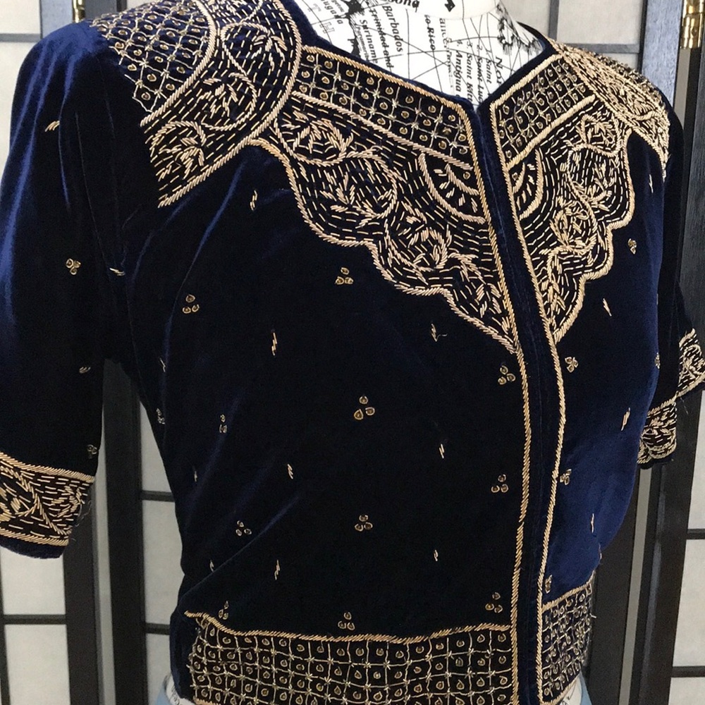 KERA Velvet Medieval vest Jacket corset bolero embroidery cover costume formal - Picture 3 of 15